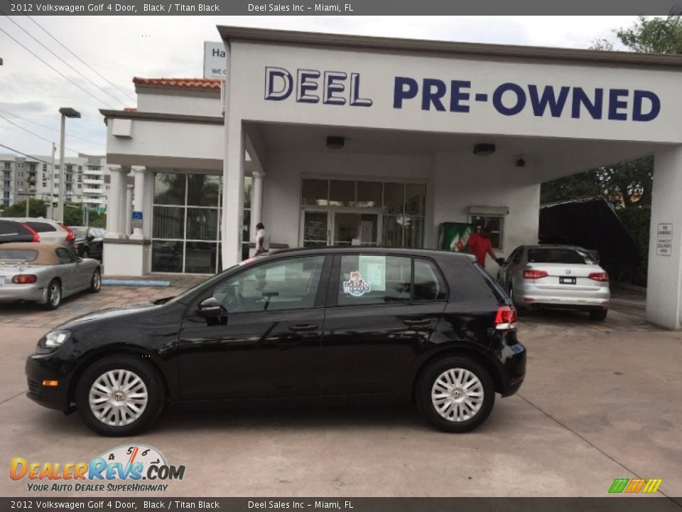 2012 Volkswagen Golf 4 Door Black / Titan Black Photo #2