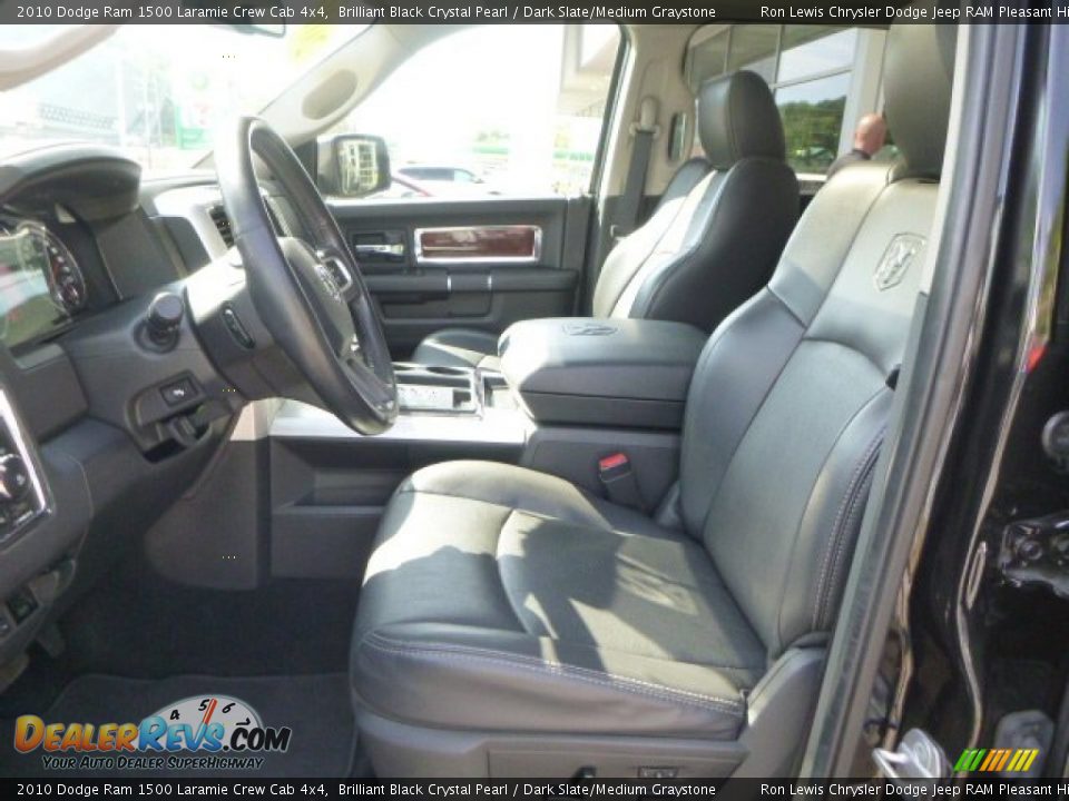 2010 Dodge Ram 1500 Laramie Crew Cab 4x4 Brilliant Black Crystal Pearl / Dark Slate/Medium Graystone Photo #12