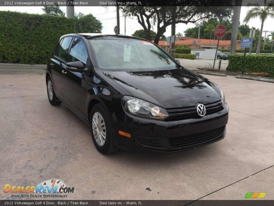 2012 Volkswagen Golf 4 Door Black / Titan Black Photo #7