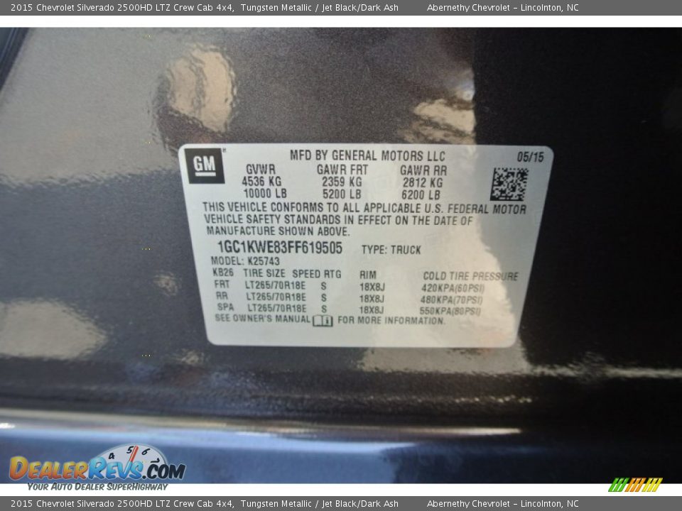 2015 Chevrolet Silverado 2500HD LTZ Crew Cab 4x4 Tungsten Metallic / Jet Black/Dark Ash Photo #23