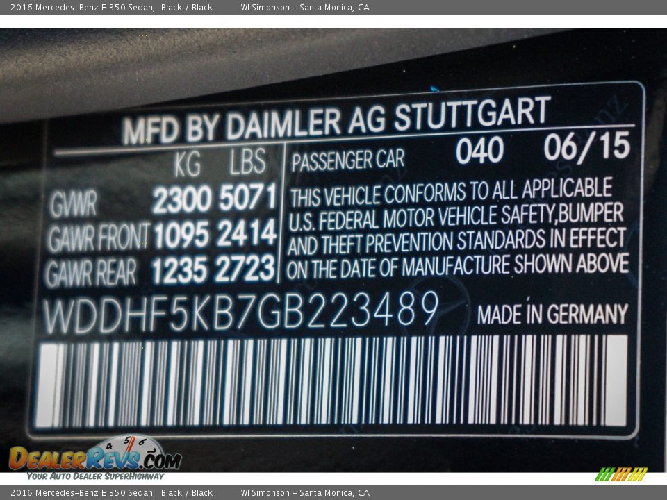 2016 Mercedes-Benz E 350 Sedan Black / Black Photo #8