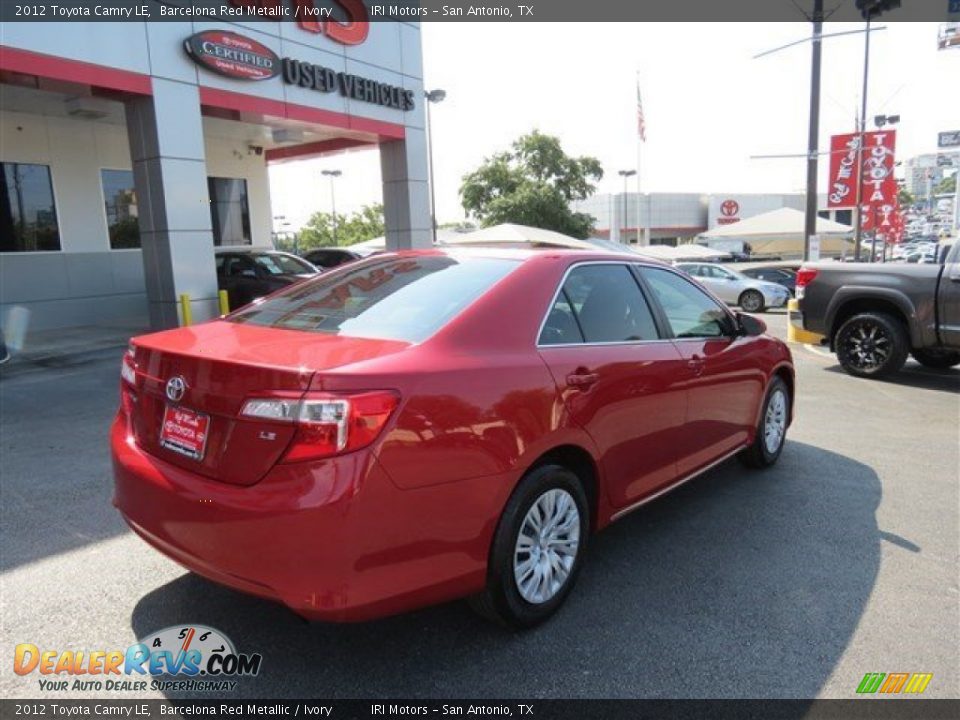 2012 Toyota Camry LE Barcelona Red Metallic / Ivory Photo #8