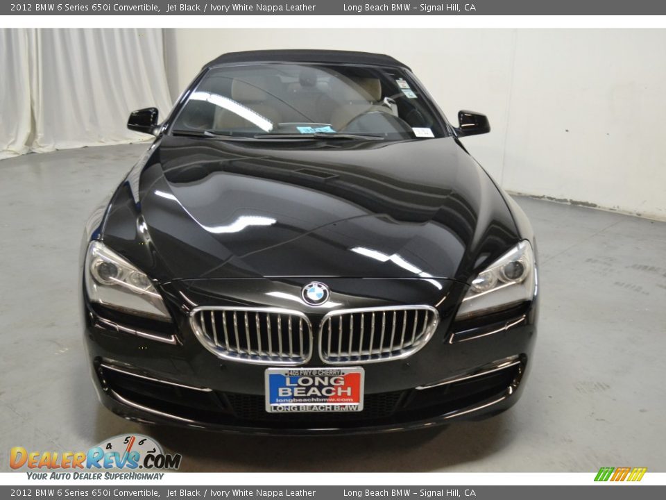 2012 BMW 6 Series 650i Convertible Jet Black / Ivory White Nappa Leather Photo #4