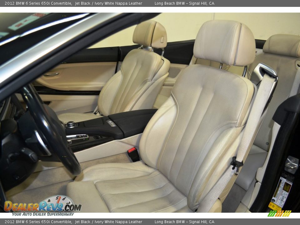 2012 BMW 6 Series 650i Convertible Jet Black / Ivory White Nappa Leather Photo #14