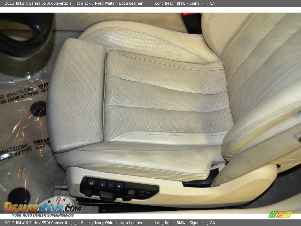 2012 BMW 6 Series 650i Convertible Jet Black / Ivory White Nappa Leather Photo #18