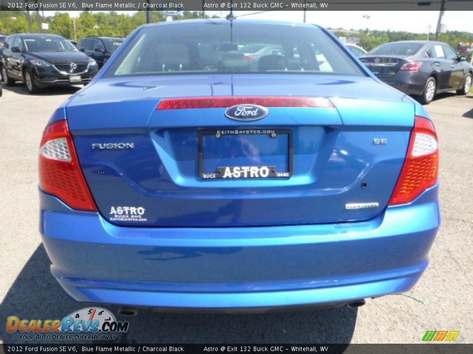 2012 Ford Fusion SE V6 Blue Flame Metallic / Charcoal Black Photo #8