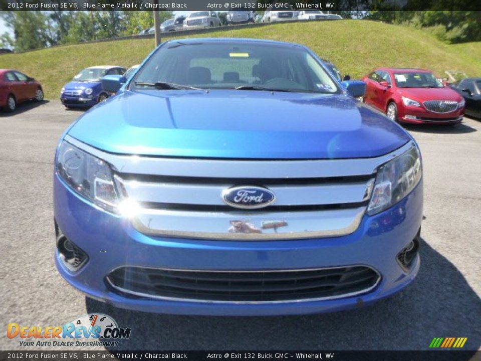 2012 Ford Fusion SE V6 Blue Flame Metallic / Charcoal Black Photo #12