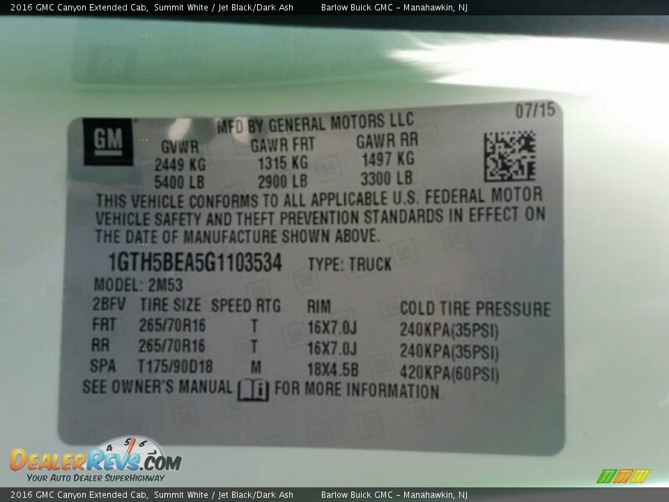 2016 GMC Canyon Extended Cab Summit White / Jet Black/Dark Ash Photo #9