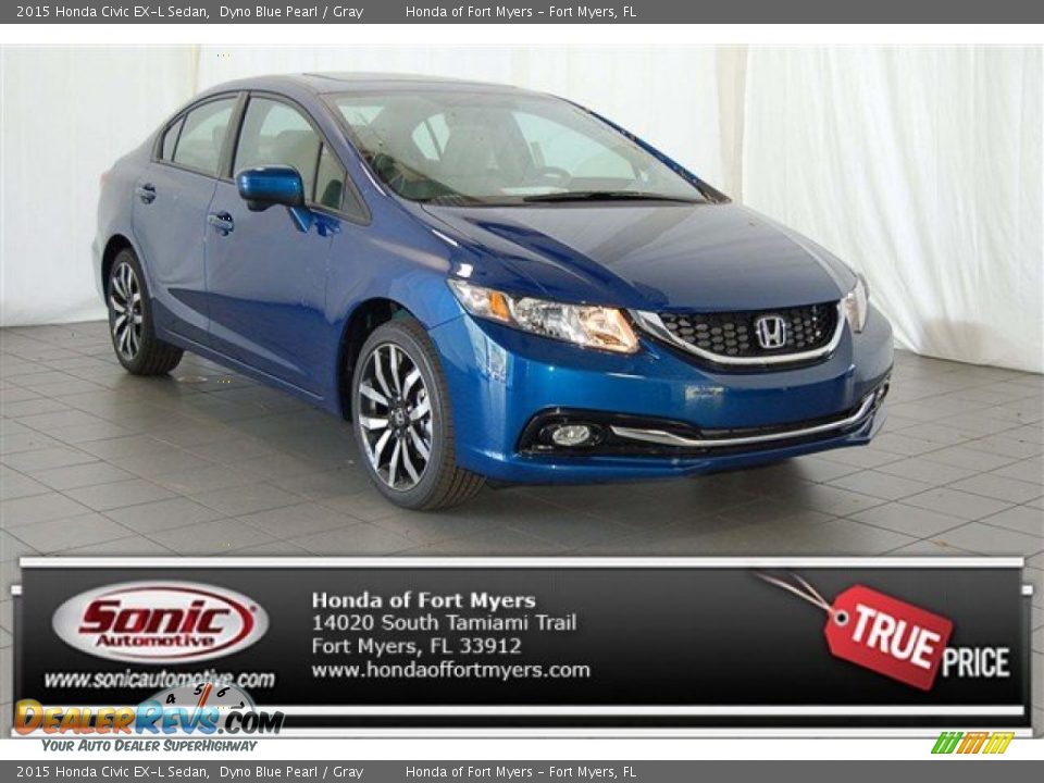 2015 Honda Civic EX-L Sedan Dyno Blue Pearl / Gray Photo #1