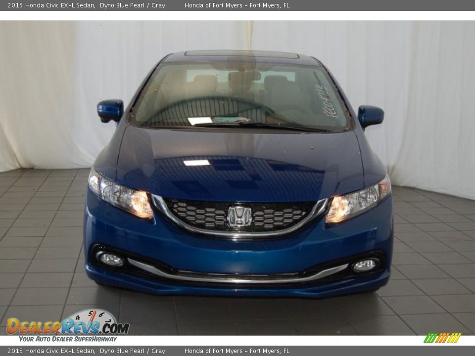 2015 Honda Civic EX-L Sedan Dyno Blue Pearl / Gray Photo #3