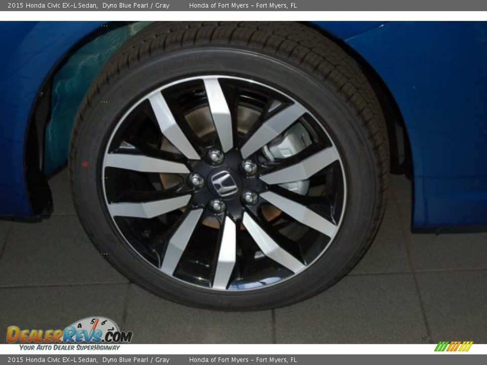 2015 Honda Civic EX-L Sedan Dyno Blue Pearl / Gray Photo #4