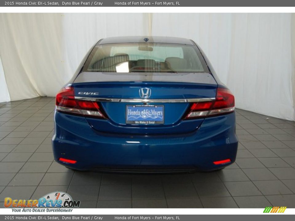 2015 Honda Civic EX-L Sedan Dyno Blue Pearl / Gray Photo #6