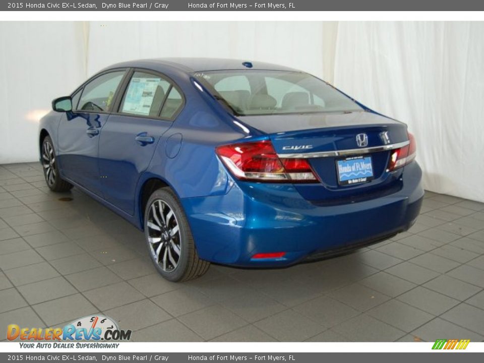 2015 Honda Civic EX-L Sedan Dyno Blue Pearl / Gray Photo #7