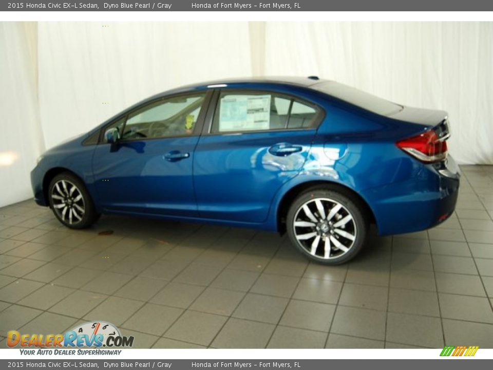 2015 Honda Civic EX-L Sedan Dyno Blue Pearl / Gray Photo #8