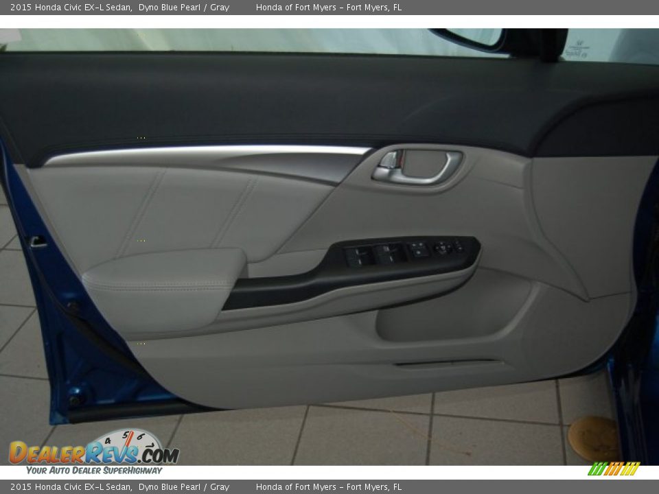 2015 Honda Civic EX-L Sedan Dyno Blue Pearl / Gray Photo #9