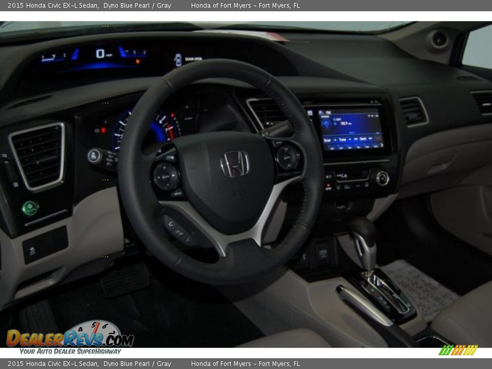 2015 Honda Civic EX-L Sedan Dyno Blue Pearl / Gray Photo #10