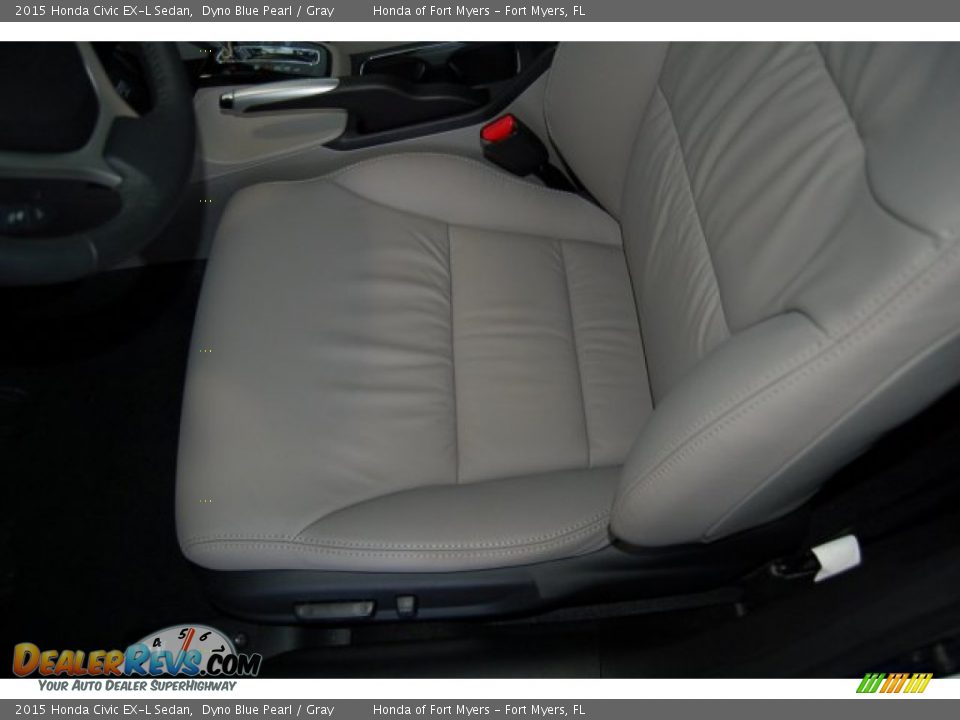 2015 Honda Civic EX-L Sedan Dyno Blue Pearl / Gray Photo #11