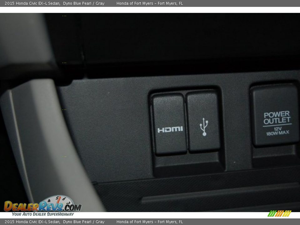 2015 Honda Civic EX-L Sedan Dyno Blue Pearl / Gray Photo #14