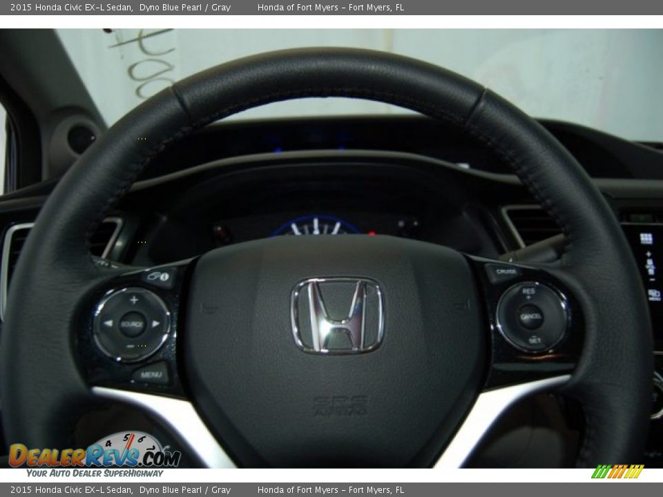 2015 Honda Civic EX-L Sedan Dyno Blue Pearl / Gray Photo #18