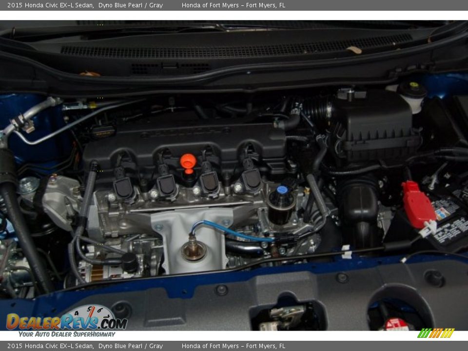 2015 Honda Civic EX-L Sedan Dyno Blue Pearl / Gray Photo #26