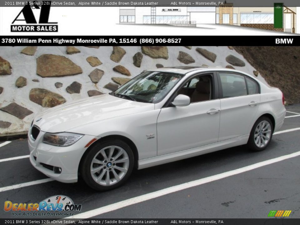 2011 BMW 3 Series 328i xDrive Sedan Alpine White / Saddle Brown Dakota Leather Photo #1