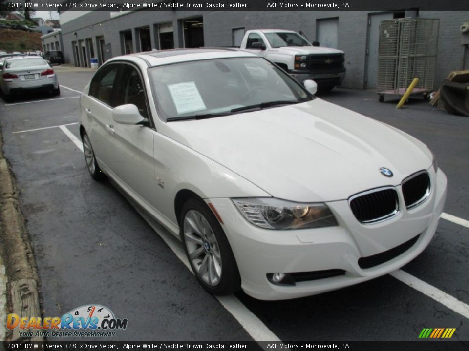 2011 BMW 3 Series 328i xDrive Sedan Alpine White / Saddle Brown Dakota Leather Photo #7