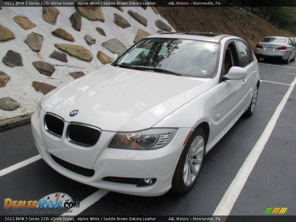 2011 BMW 3 Series 328i xDrive Sedan Alpine White / Saddle Brown Dakota Leather Photo #9