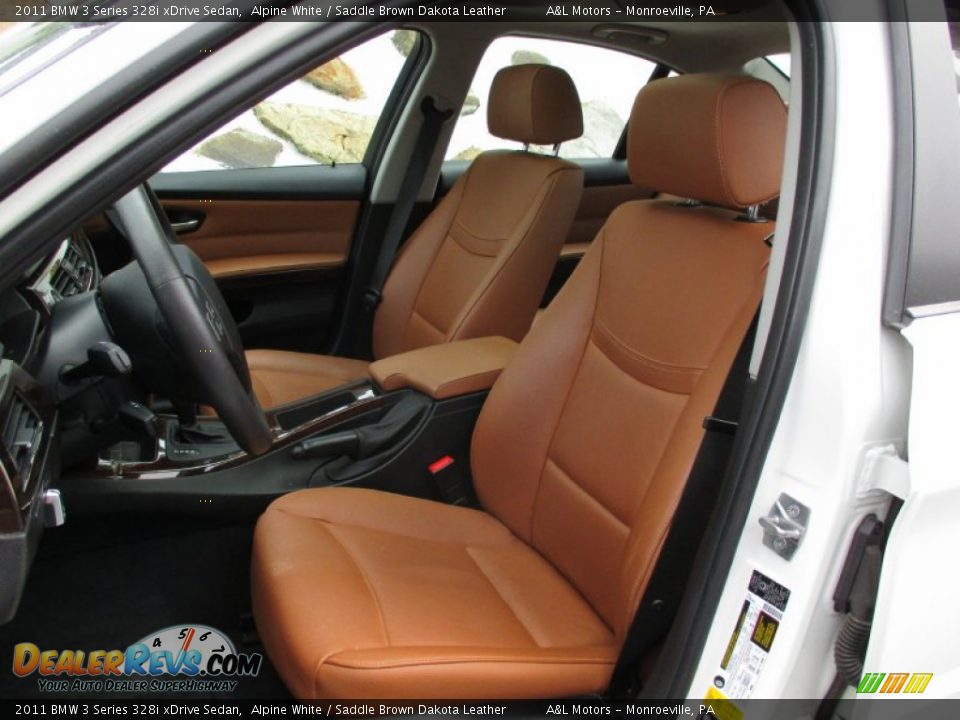 2011 BMW 3 Series 328i xDrive Sedan Alpine White / Saddle Brown Dakota Leather Photo #12