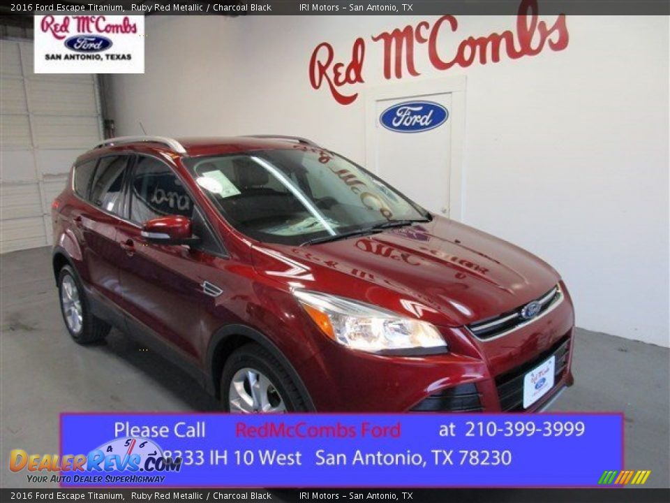 2016 Ford Escape Titanium Ruby Red Metallic / Charcoal Black Photo #1