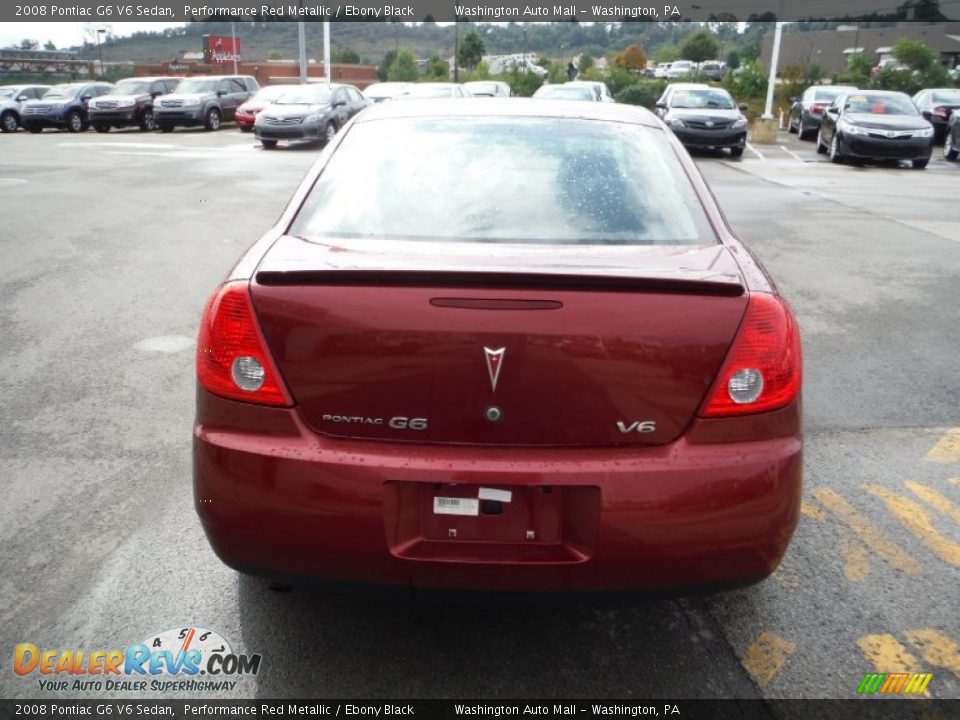 2008 Pontiac G6 V6 Sedan Performance Red Metallic / Ebony Black Photo #7