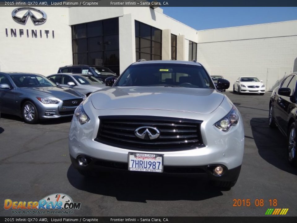 2015 Infiniti QX70 AWD Liquid Platinum / Graphite Photo #2