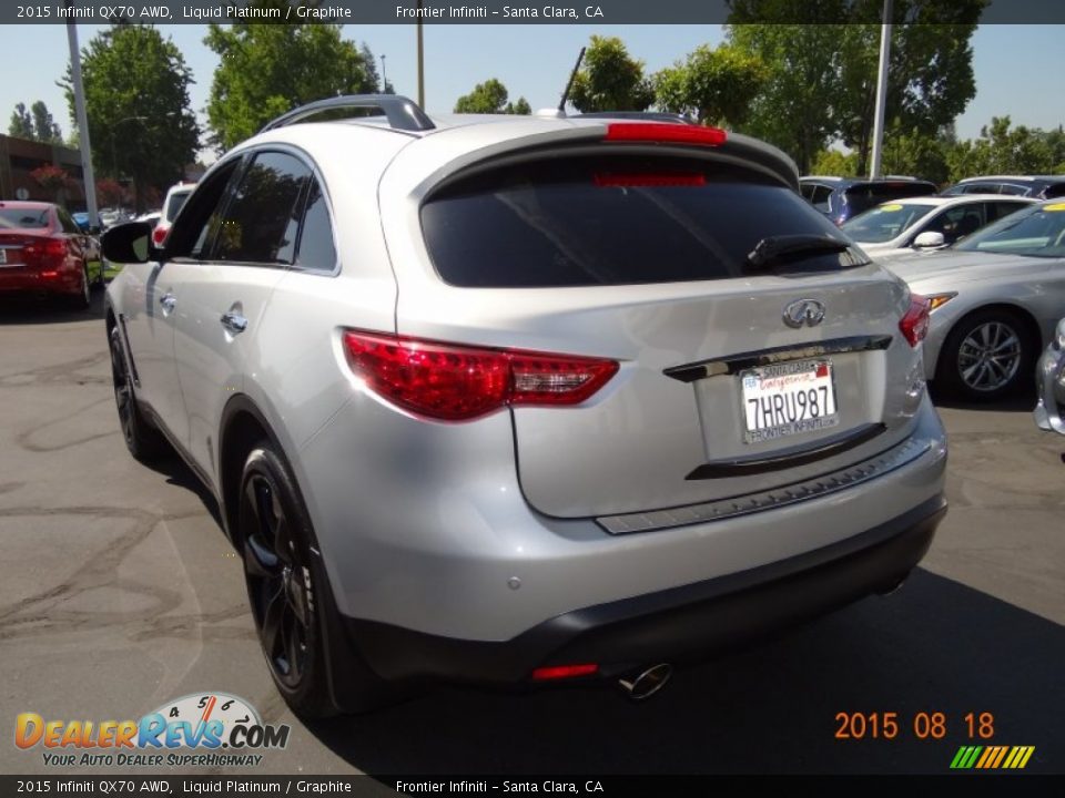 2015 Infiniti QX70 AWD Liquid Platinum / Graphite Photo #8