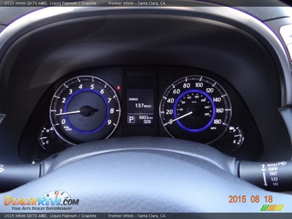2015 Infiniti QX70 AWD Liquid Platinum / Graphite Photo #9