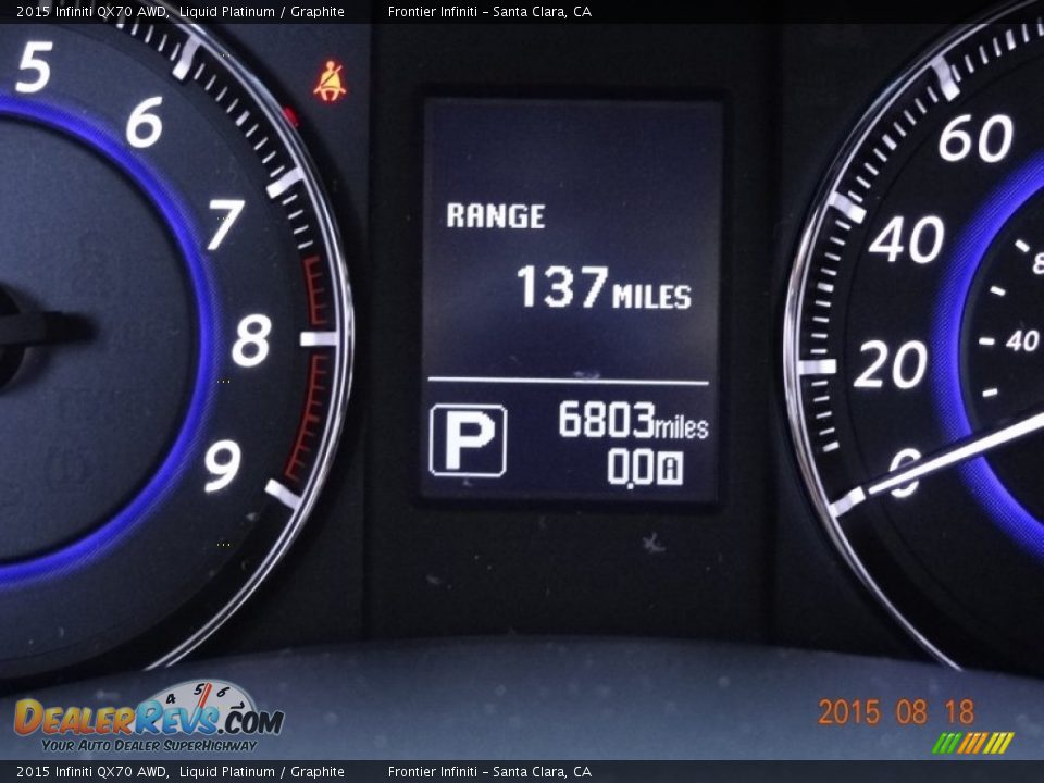 2015 Infiniti QX70 AWD Liquid Platinum / Graphite Photo #10