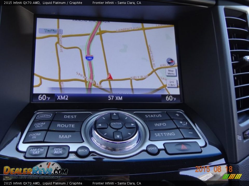 2015 Infiniti QX70 AWD Liquid Platinum / Graphite Photo #11