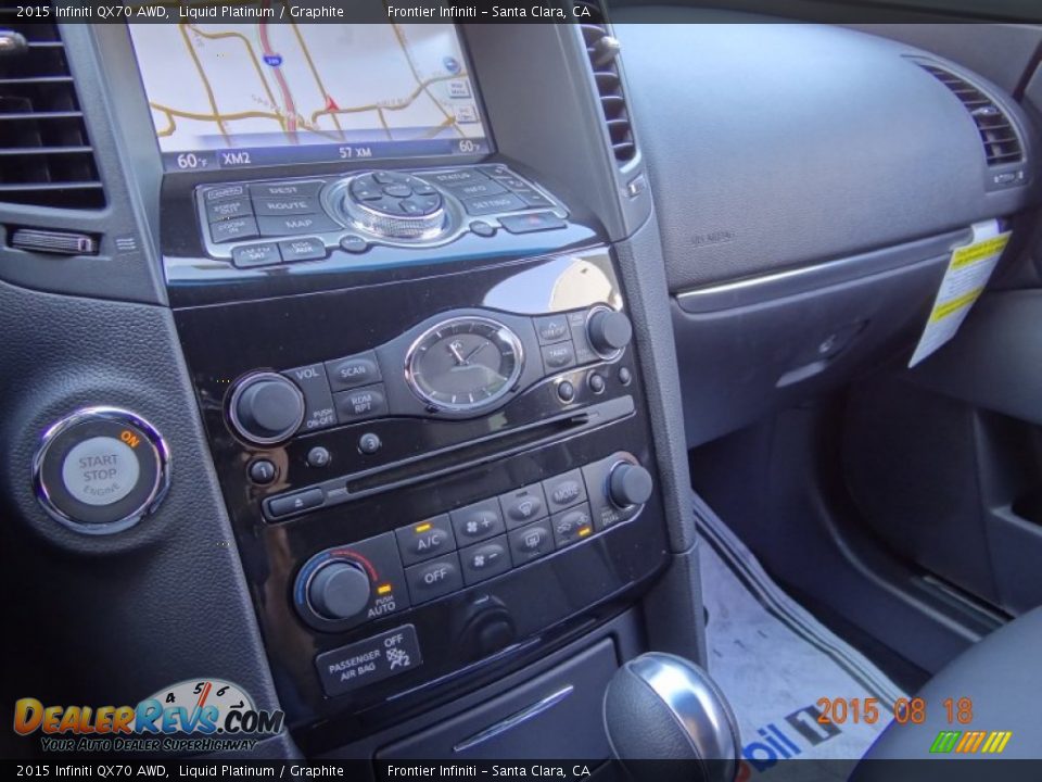 2015 Infiniti QX70 AWD Liquid Platinum / Graphite Photo #12