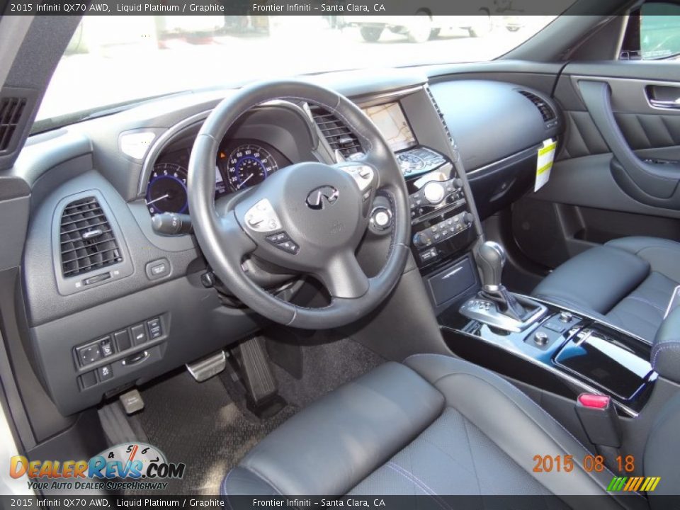 2015 Infiniti QX70 AWD Liquid Platinum / Graphite Photo #16
