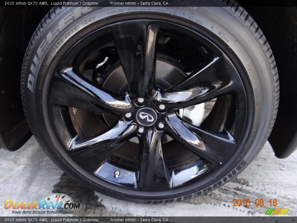 2015 Infiniti QX70 AWD Liquid Platinum / Graphite Photo #19