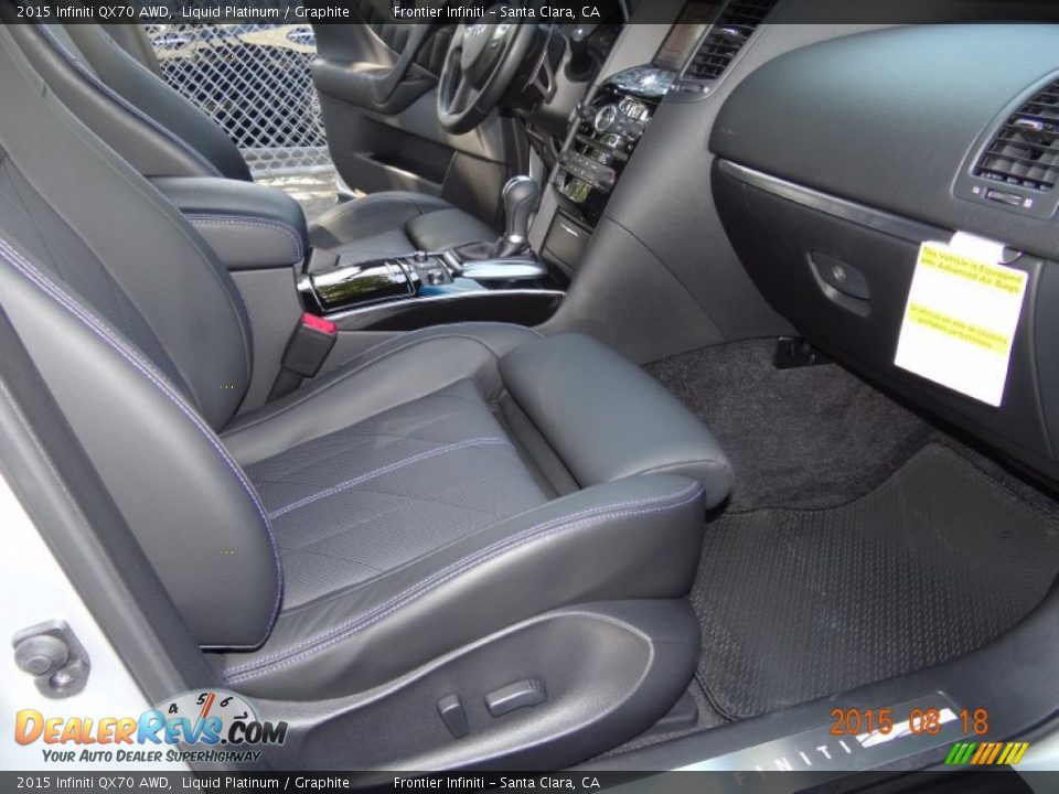 2015 Infiniti QX70 AWD Liquid Platinum / Graphite Photo #20