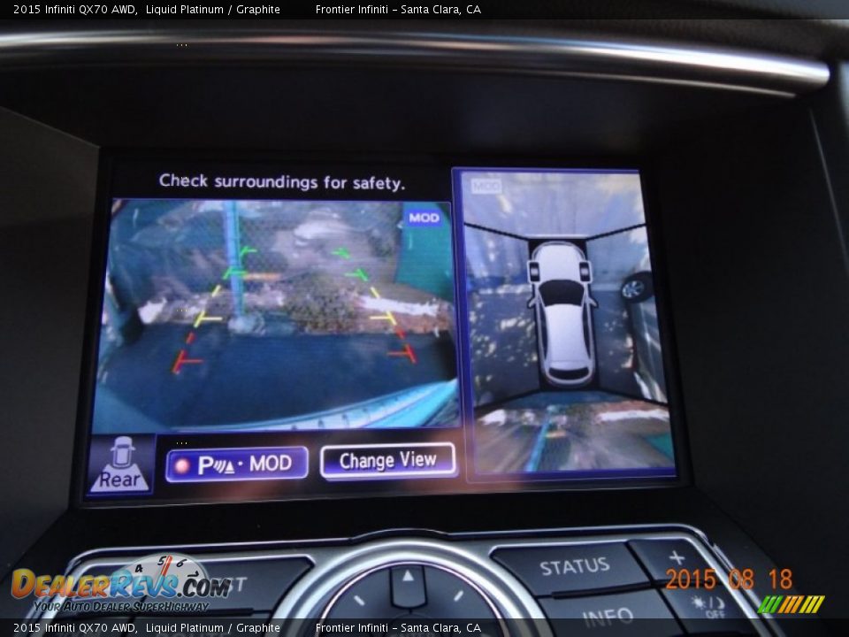 2015 Infiniti QX70 AWD Liquid Platinum / Graphite Photo #21