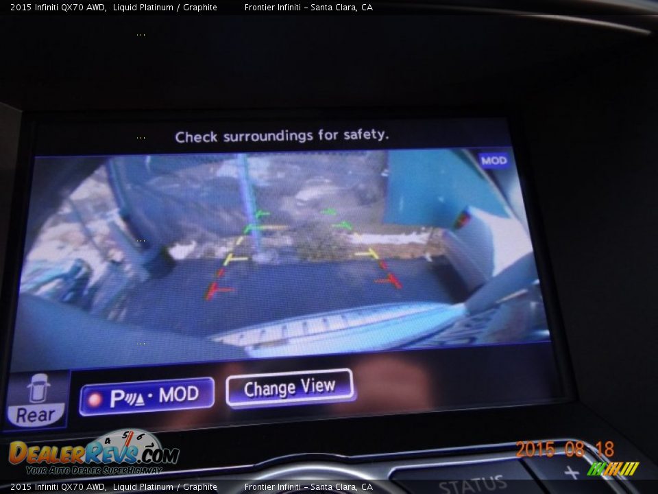 2015 Infiniti QX70 AWD Liquid Platinum / Graphite Photo #22