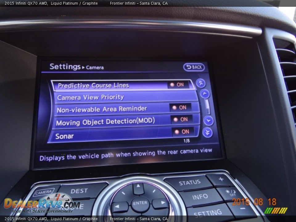 2015 Infiniti QX70 AWD Liquid Platinum / Graphite Photo #23