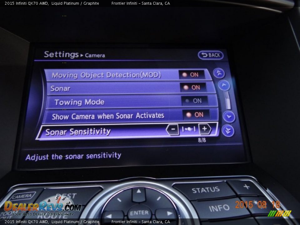 2015 Infiniti QX70 AWD Liquid Platinum / Graphite Photo #24