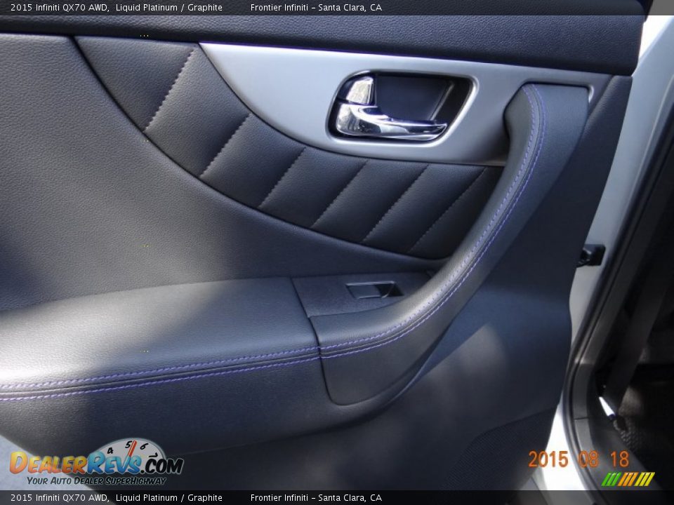 2015 Infiniti QX70 AWD Liquid Platinum / Graphite Photo #27