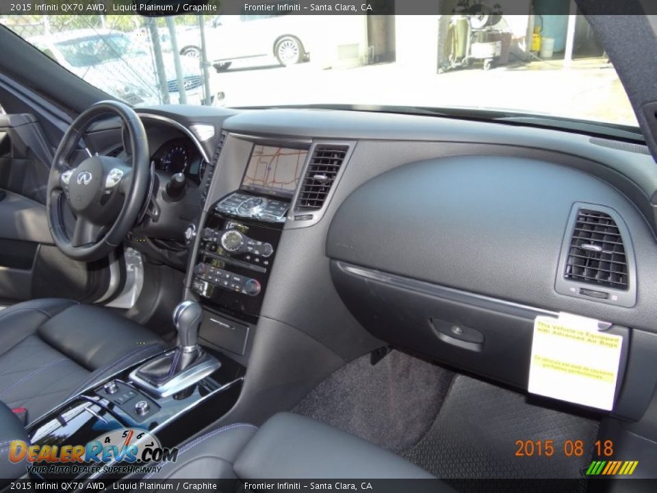 2015 Infiniti QX70 AWD Liquid Platinum / Graphite Photo #28