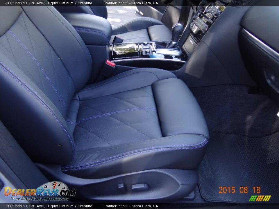 2015 Infiniti QX70 AWD Liquid Platinum / Graphite Photo #31