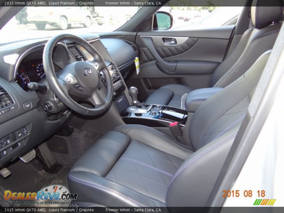 2015 Infiniti QX70 AWD Liquid Platinum / Graphite Photo #32