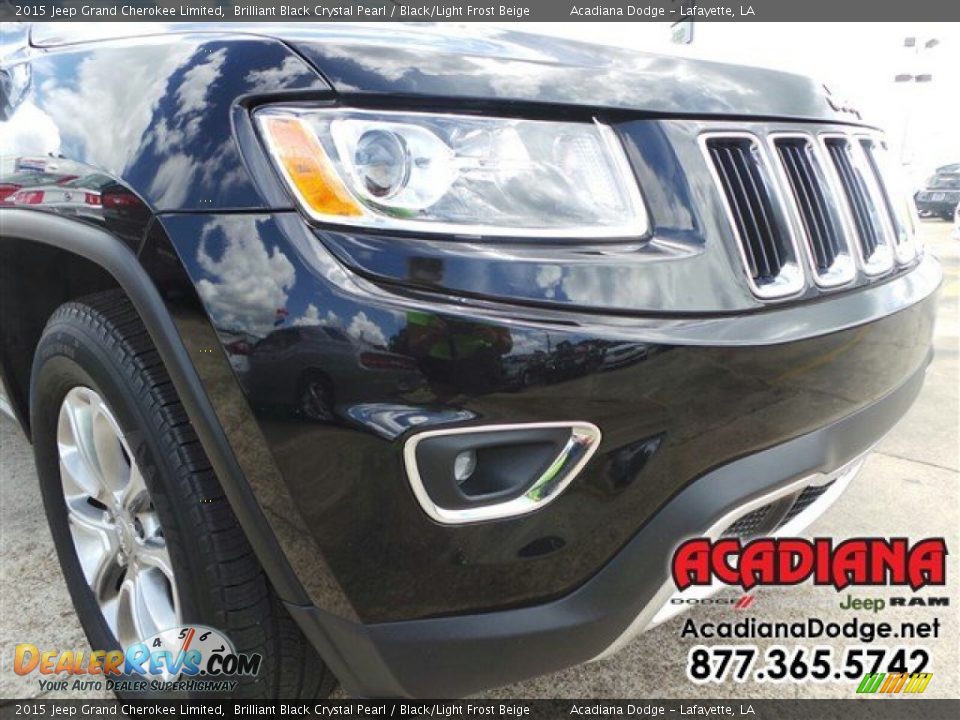 2015 Jeep Grand Cherokee Limited Brilliant Black Crystal Pearl / Black/Light Frost Beige Photo #12