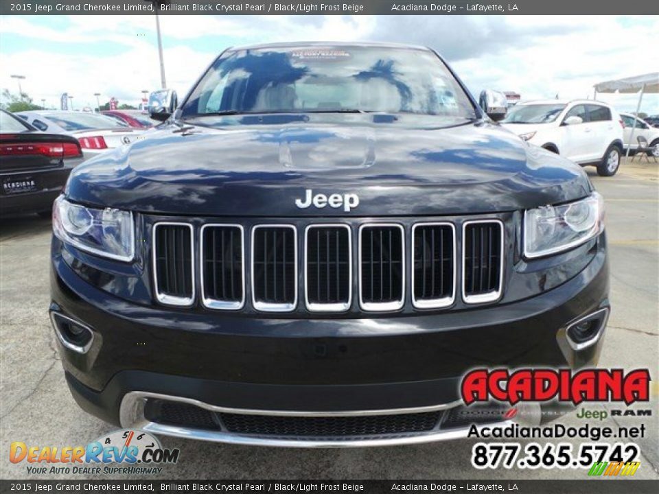 2015 Jeep Grand Cherokee Limited Brilliant Black Crystal Pearl / Black/Light Frost Beige Photo #13