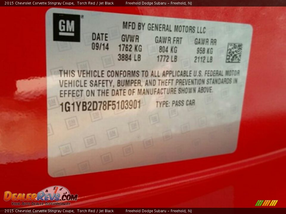 2015 Chevrolet Corvette Stingray Coupe Torch Red / Jet Black Photo #31
